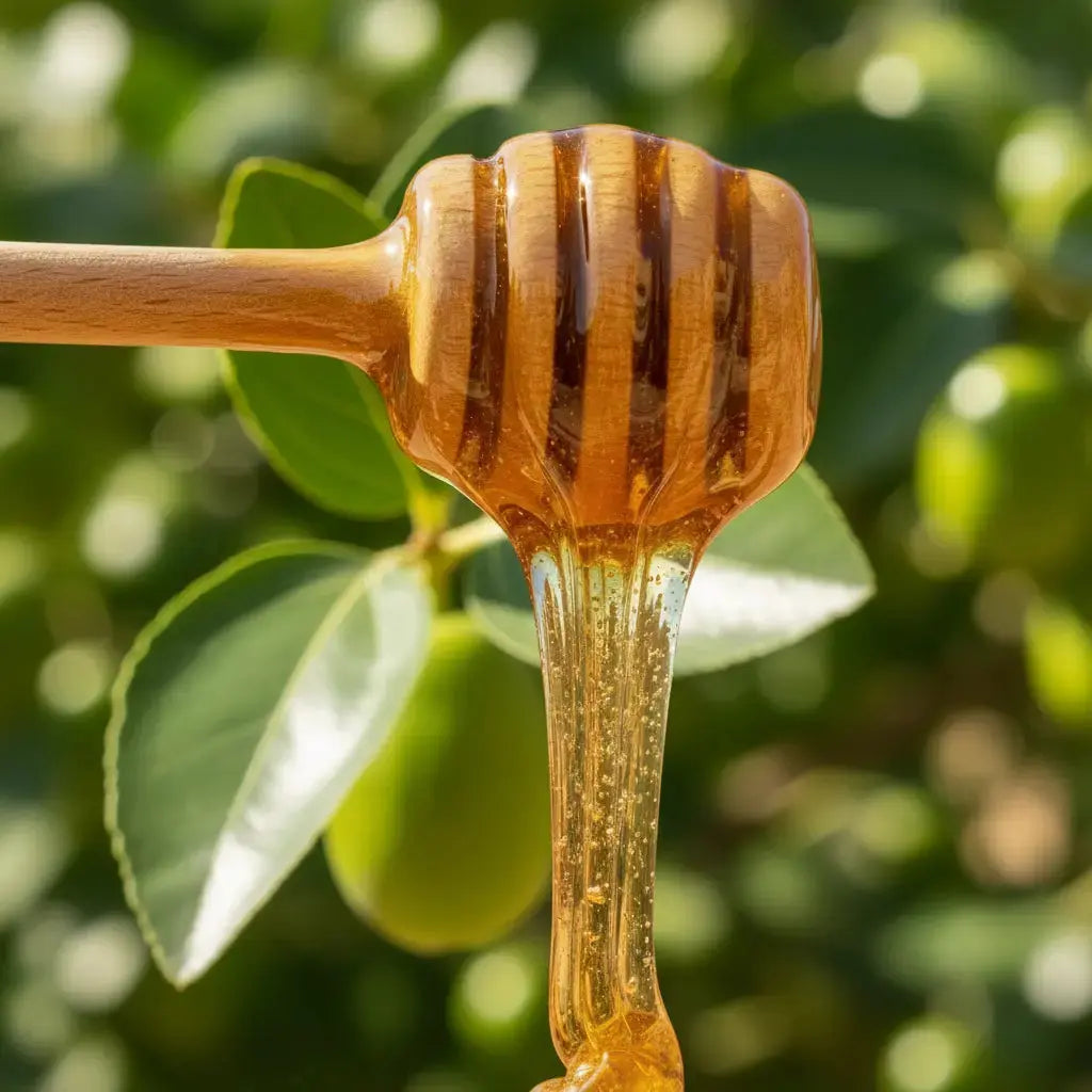 Miel Sidr du Yemen texture onctueuse ambree 100% naturel artisanal