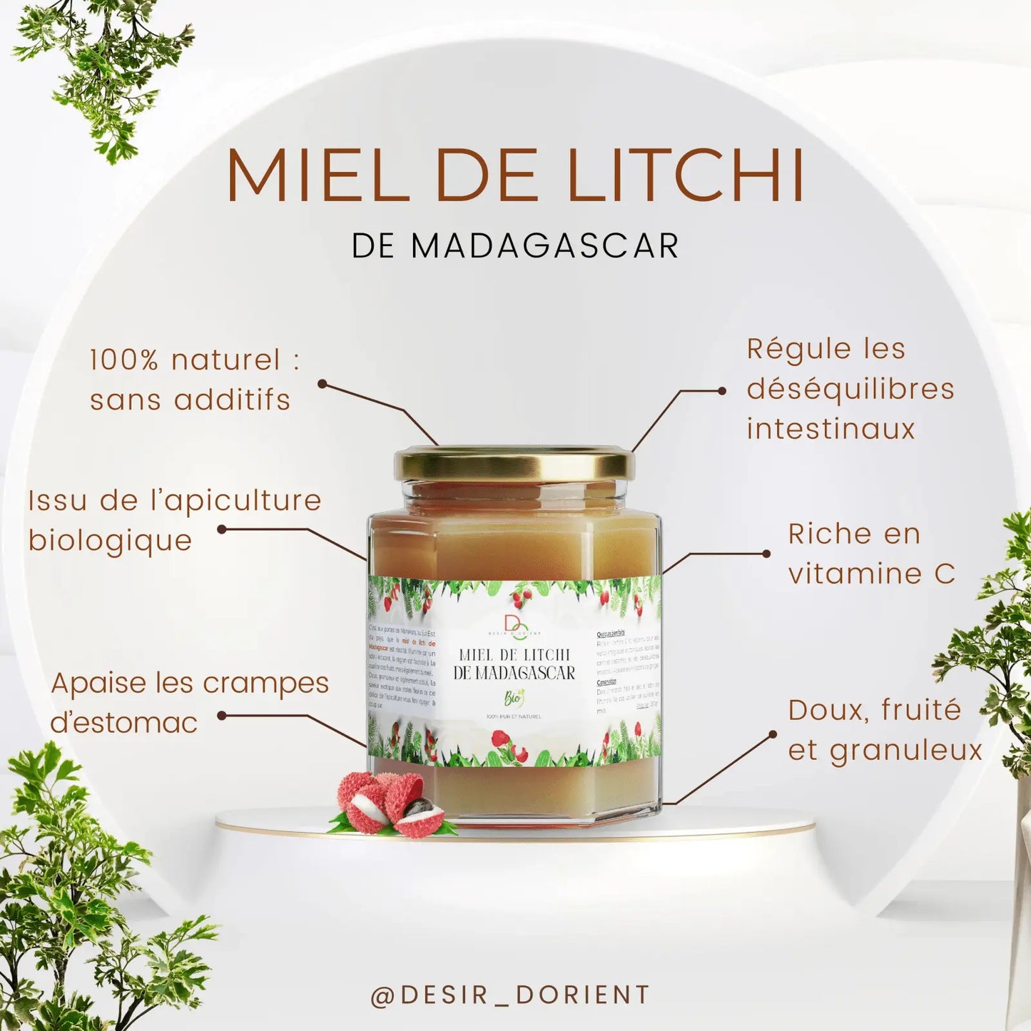 Miel de fleurs de litchi de Madagascar DÉSIR D'ORIENT