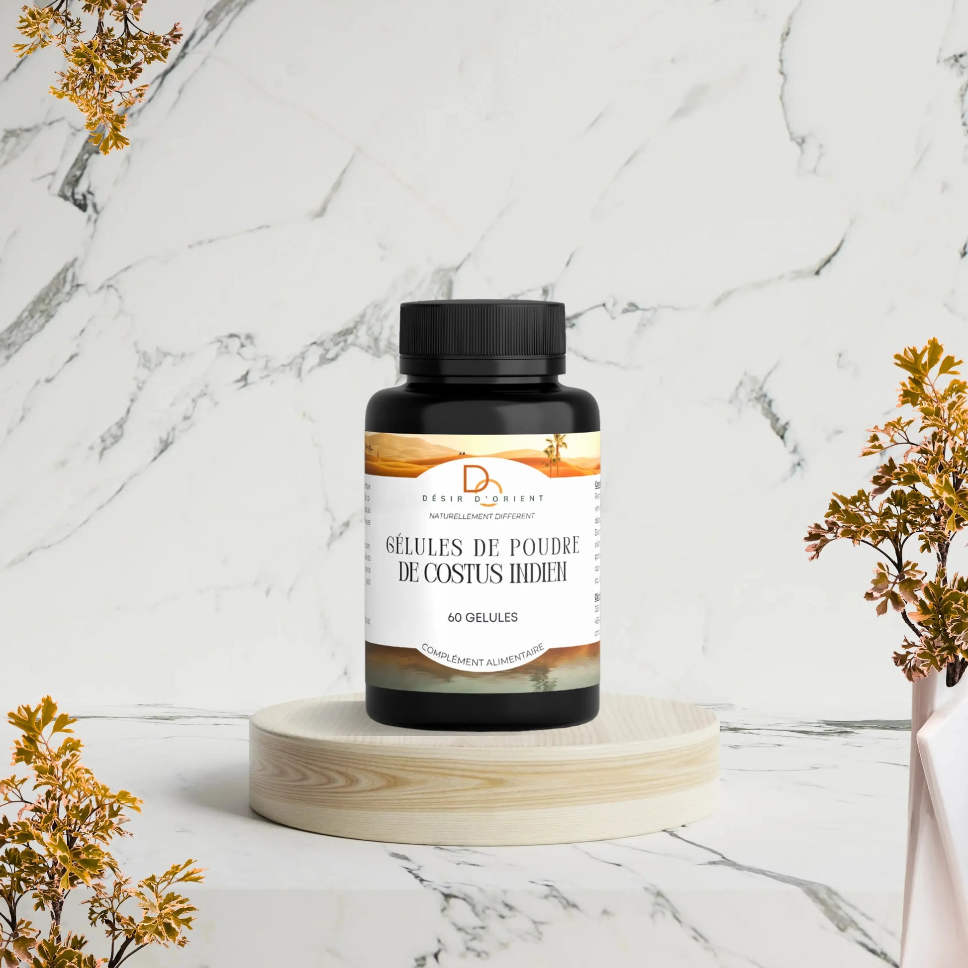 Gélules de poudre de costus indien 60 gélules - pilulier Désir d'Orient